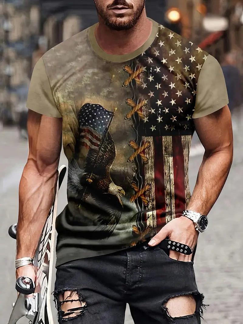 Load image into Gallery viewer, TMTSHT41 - Men&#39;s Patriotic Eagle T Shirt
