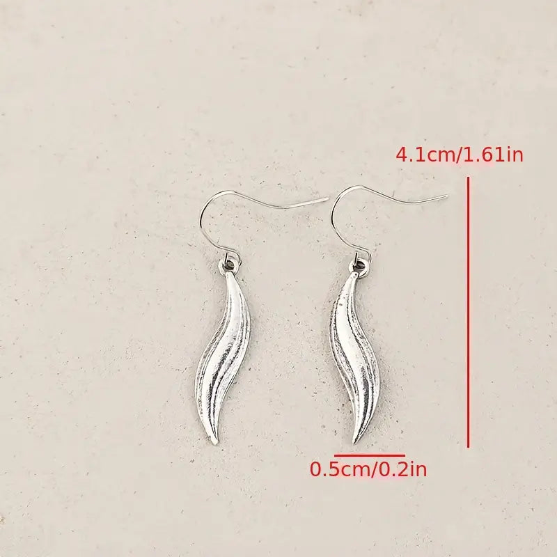 Load image into Gallery viewer, TMER54 - Feather Drop Earrings
