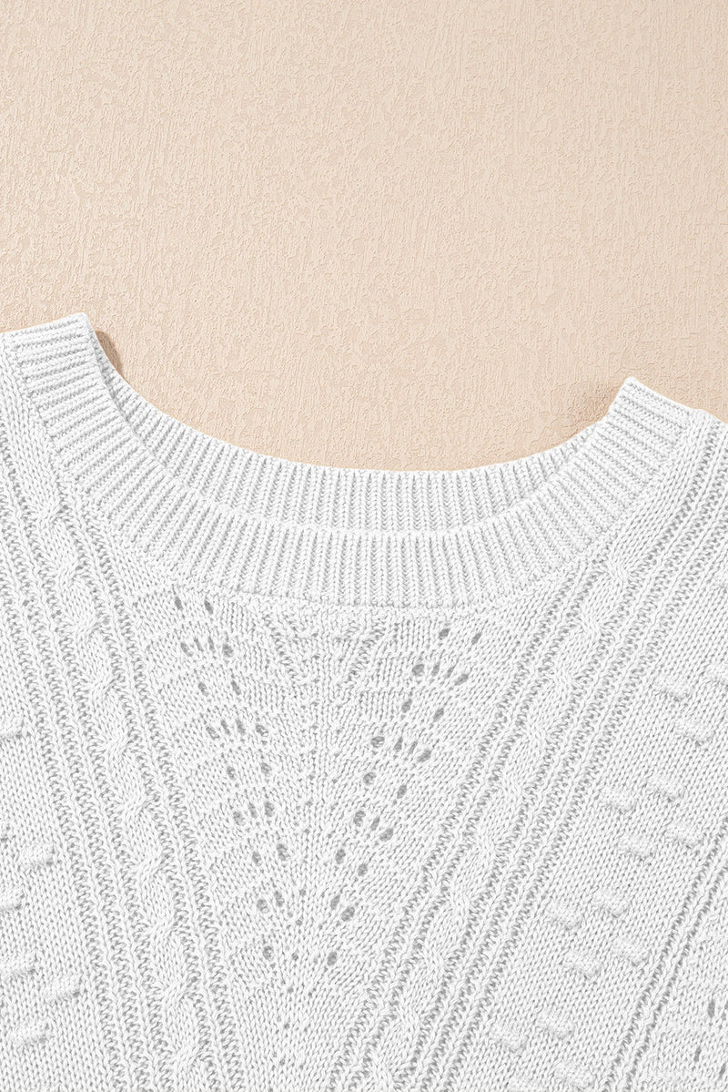 Load image into Gallery viewer, DLLS533 - Ladies White Solid Color Chevron Patterned Knit Sweater Vest
