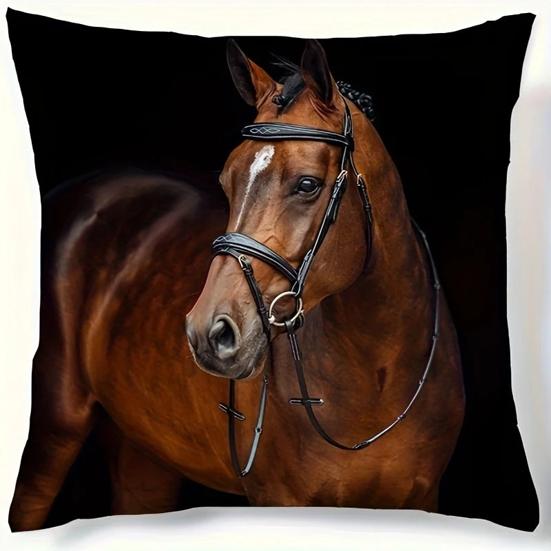Load image into Gallery viewer, TMPL96 - 1 Piece - 18&quot; x 18&quot; Horse Printed Throw Pillow
