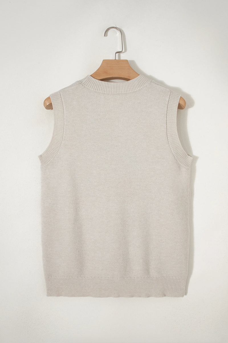 Load image into Gallery viewer, DLLS595 - Ladies Parchment American Flag Sleeveless Sweater
