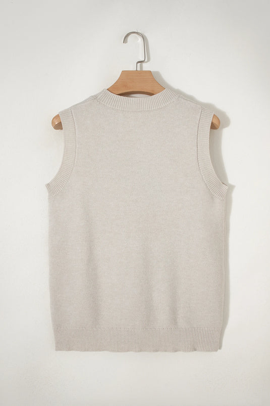 DLLS595 - Ladies Parchment American Flag Sleeveless Sweater
