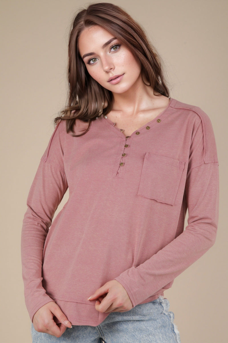 Load image into Gallery viewer, Very 10 - Ladies Mineral Washed Cotton Comfy Knit Top
