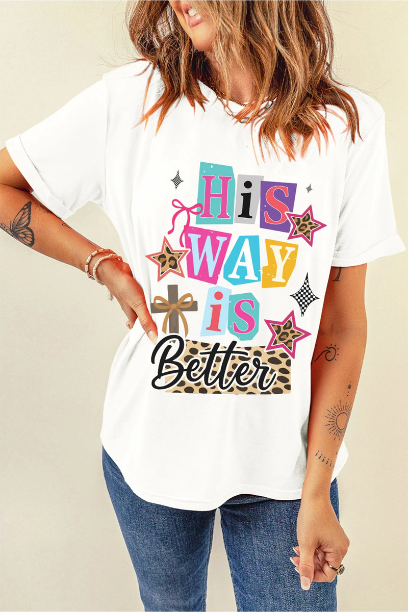 Load image into Gallery viewer, DLLS499 - Ladies White His Way Is Better Easter Celebration Tee
