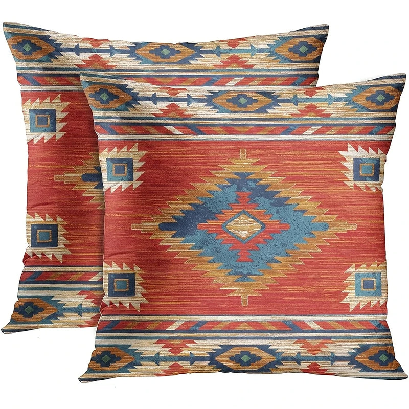 Load image into Gallery viewer, TMPL8 - Set of 2 Aztec Print Throw Pillows
