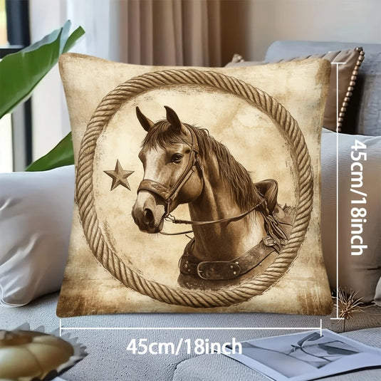 TMPL15 - 1 Piece Horse Print Throw Pillow