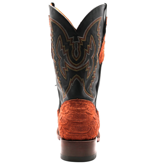 CP1704 - Cowboy Prayer Hand Crafted Rust Brown Python Print Cowboy Boot