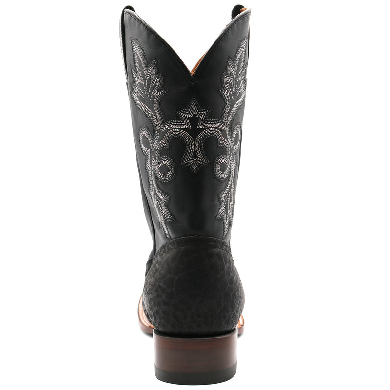Load image into Gallery viewer, CP1706 - Cowboy Prayer Hand Crafted Genuine Black Bull Shoulder Cowboy Boots
