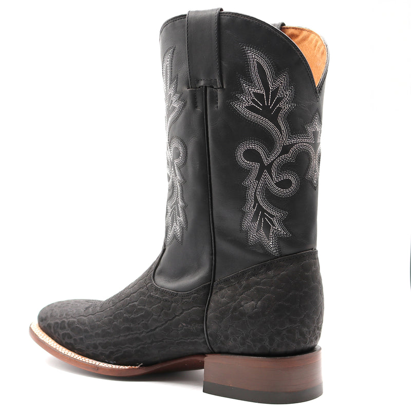 Load image into Gallery viewer, CP1706 - Cowboy Prayer Hand Crafted Genuine Black Bull Shoulder Cowboy Boots
