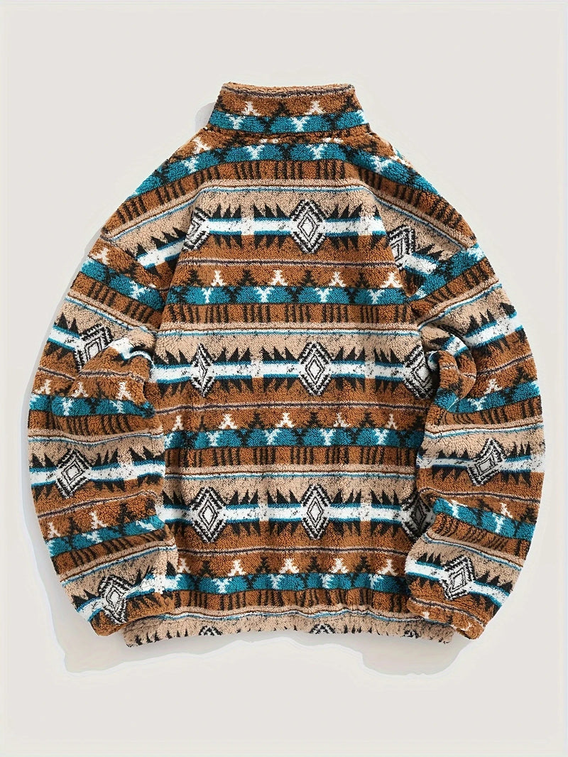 Load image into Gallery viewer, TMSWST14 - Men&#39;s Western Print 1/4 Zip Pullover
