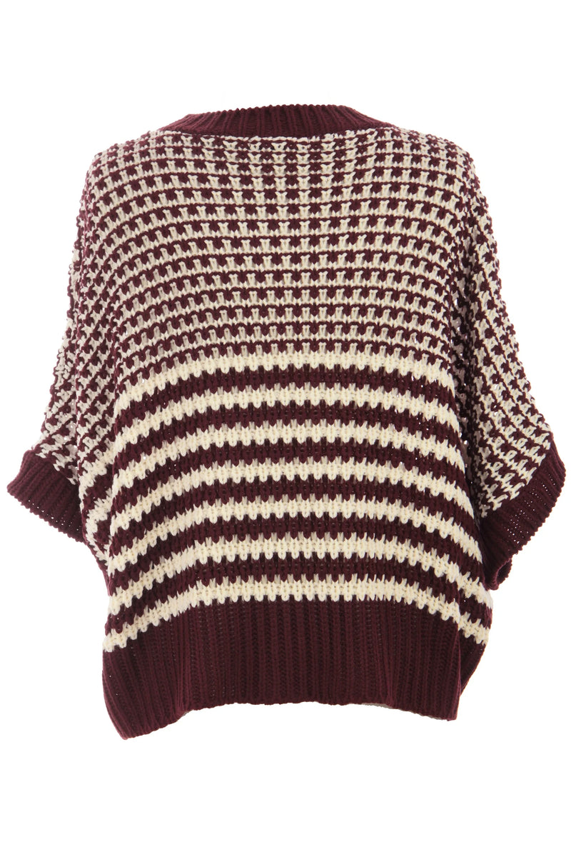 Load image into Gallery viewer, DLLS394 - Ladies Red 3/4 Draped Sleeve Slouchy Sweater
