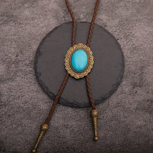 TMBLO11 - Turquoise Brown Bolo Tie