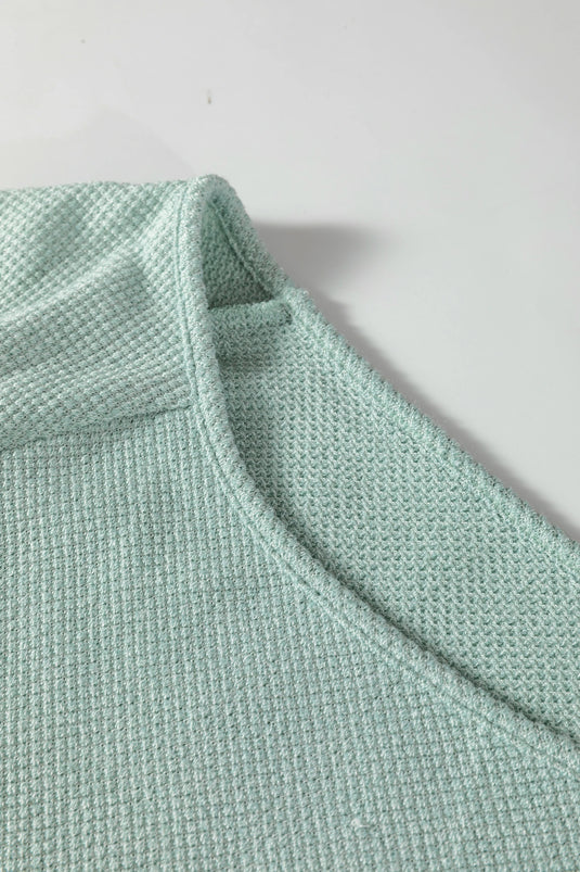 DLLS382 - Ladies Moonlight Jade Textured Raglan Sleeve Knit Loose Top