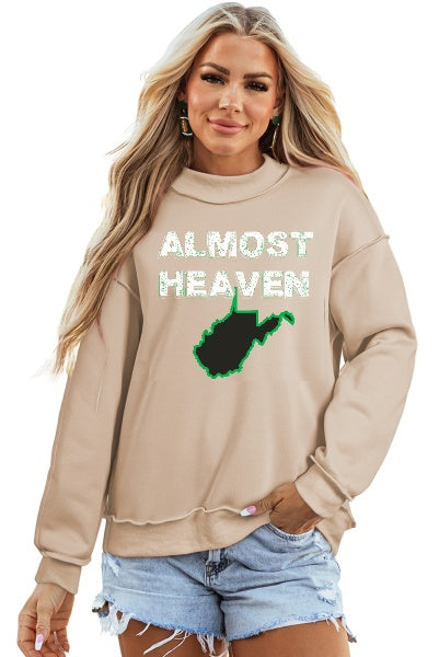 DLLS959 - Ladies Apricot Oversize Drop Shoulder Reversible Mock Neck WV Sweatshirt