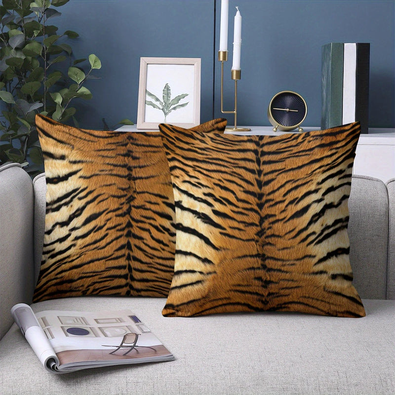 Load image into Gallery viewer, TMPL111 - 2 Piece Set - 18&quot; x 18&quot; Tiger Print Throw Pillows

