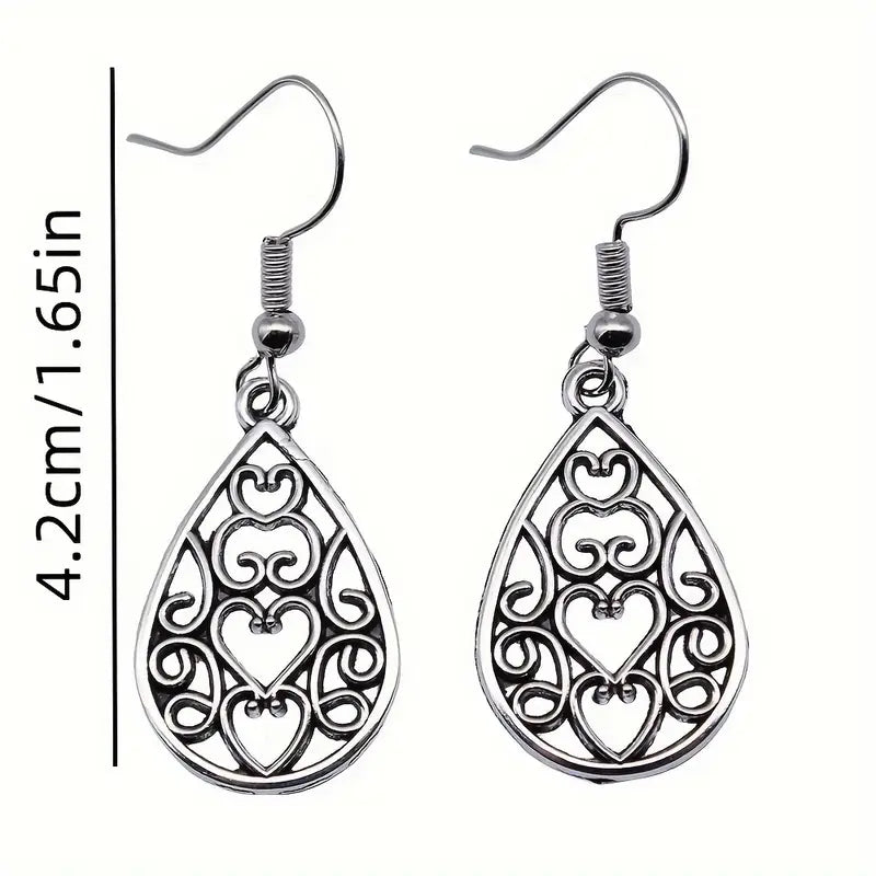 Load image into Gallery viewer, TMER66 - Hollow Waterdrop Heart Earrings
