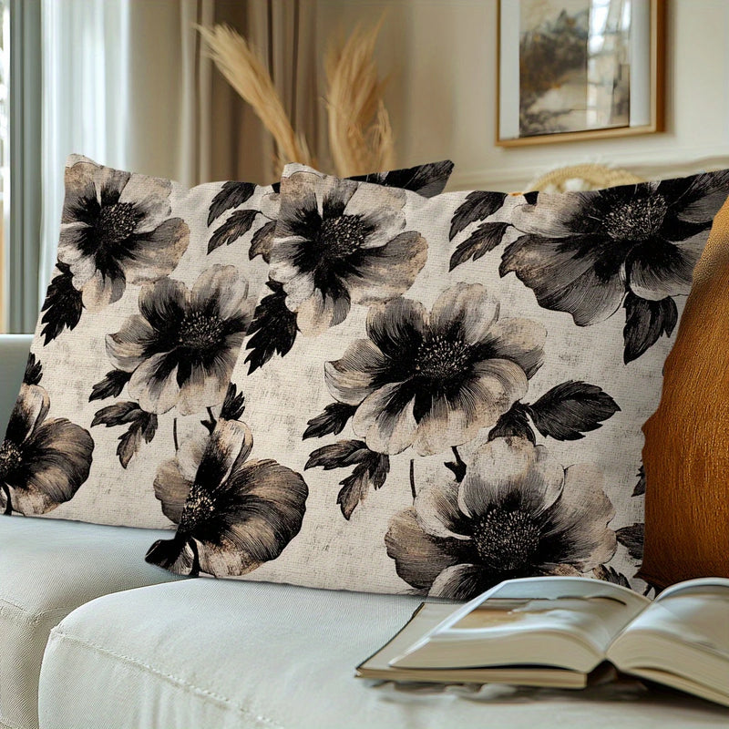 Load image into Gallery viewer, TMPL67 - Set of 2 - 18&quot; x 18&quot; Retro Floral Throw Pillows
