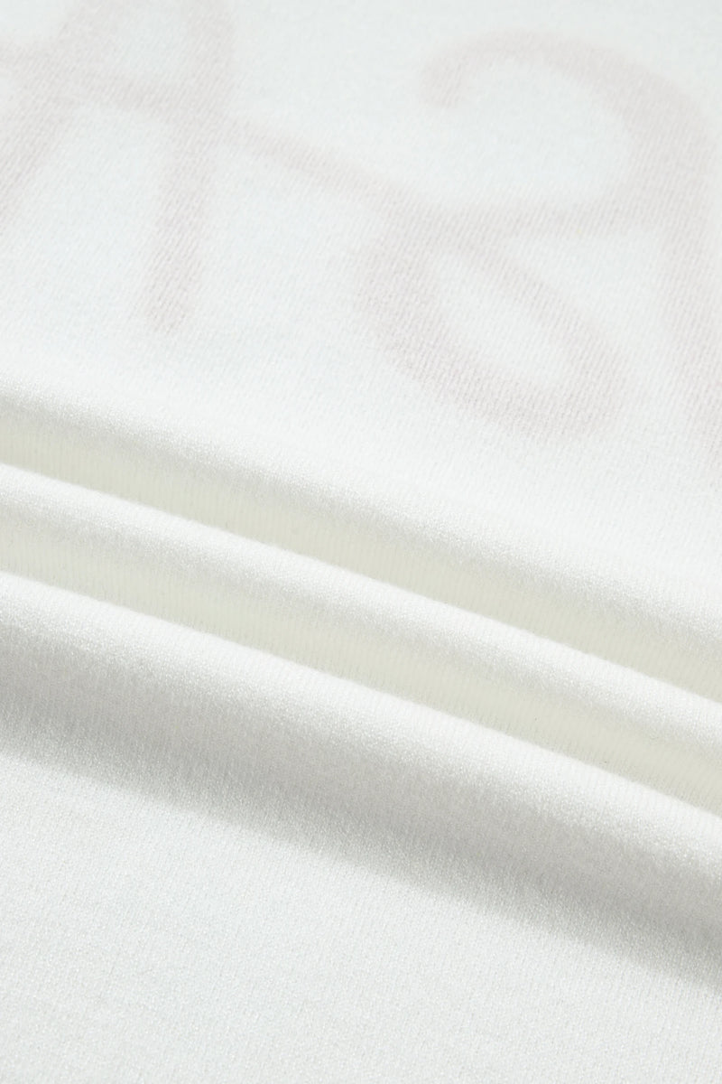 Load image into Gallery viewer, DLLS636 - Ladies White USA Contrast Striped Trim Round Neck Short Sleeve Sweater
