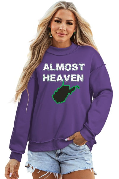 DLLS961 - Ladies Tillandsia Purple Oversize Drop Shoulder Reversible Mock Neck WV Sweatshirt