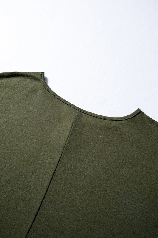 DLLS401 - Ladies Four Leaf Clover Solid Color Extended Cuffs Long Sleeve Top