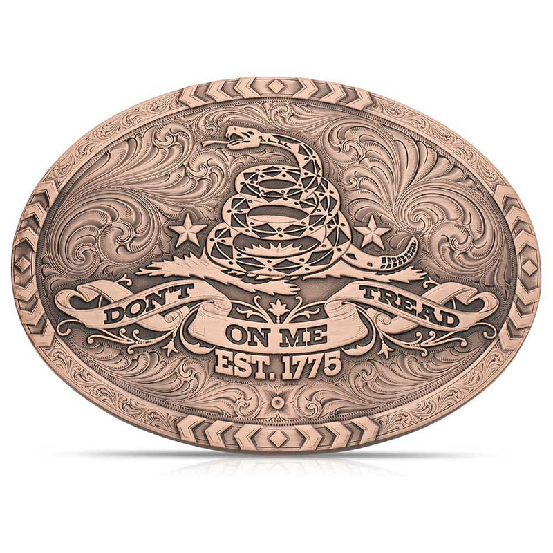 Load image into Gallery viewer, 52110BLB - Montana Silversmiths Vintage Bronze Gadsden Belt Buckle
