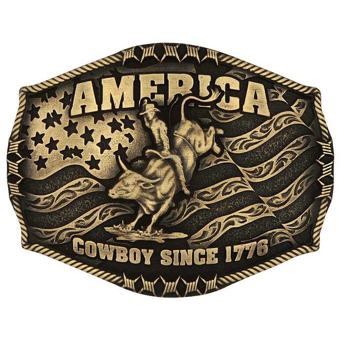 A1002C - Montana Silversmiths Cowboy Since 1776 Attitude Buckle