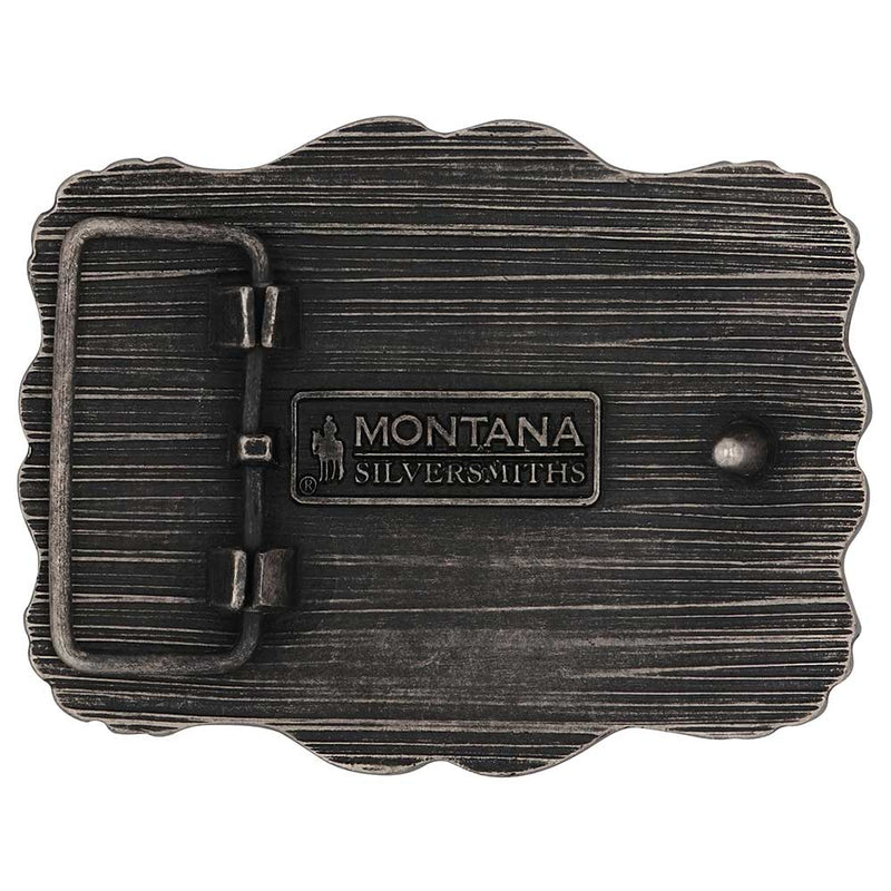 Load image into Gallery viewer, A1003P - Montana Silversmiths Framed Longhorn Attitude Buckle
