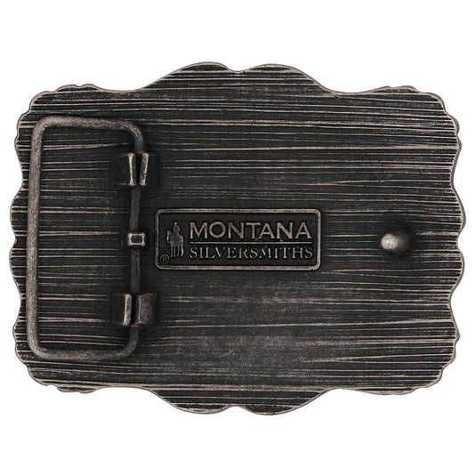 A1003P - Montana Silversmiths Framed Longhorn Attitude Buckle