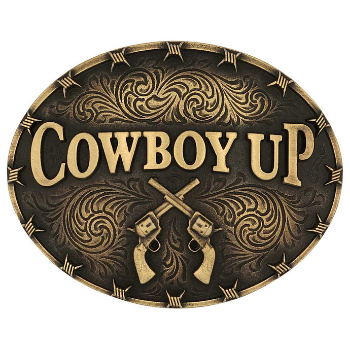 A1007C - Montana Silversmiths Cowboy Up Attitude Buckle