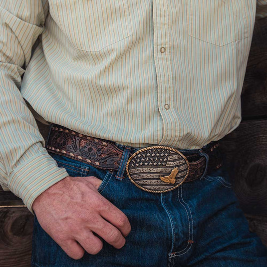 A1014P - Montana Silversmiths Freedom's Majesty Attitude Buckle