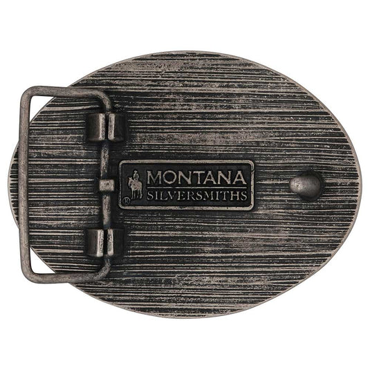 A1015P - Montana Silversmiths Two-Tone Longhorn Attitude Buckle