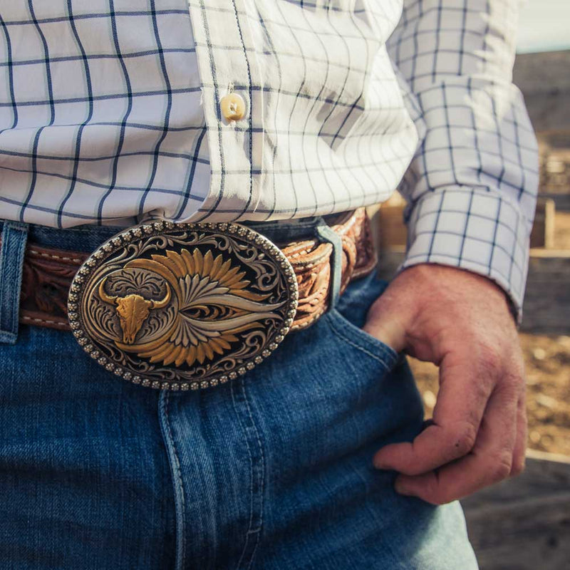 Load image into Gallery viewer, A1039P - Montana Silversmiths Sturgis Buckle
