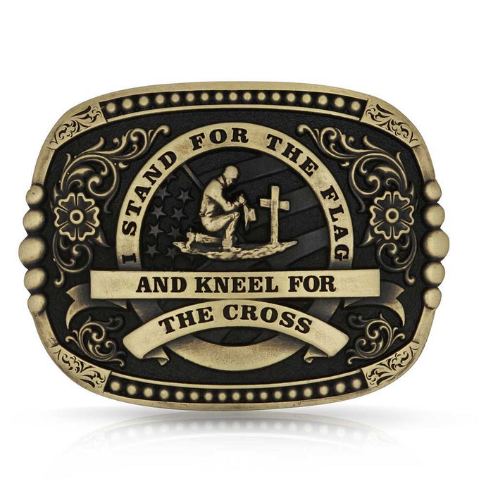 A1040C - Montana Silversmiths Kneel For The Cross Buckle