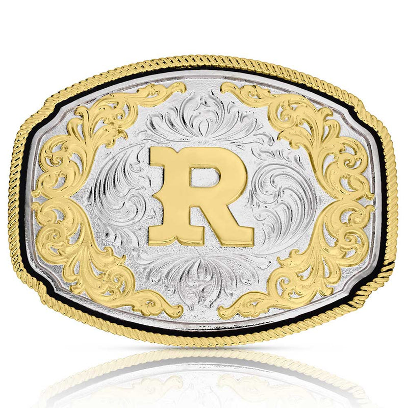 Load image into Gallery viewer, A1047 - Montana Silversmiths Western Initial Buckle
