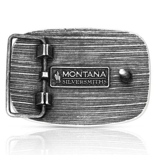 A1054P - Montana Silversmiths Western Patriotic Longhorn Buckle