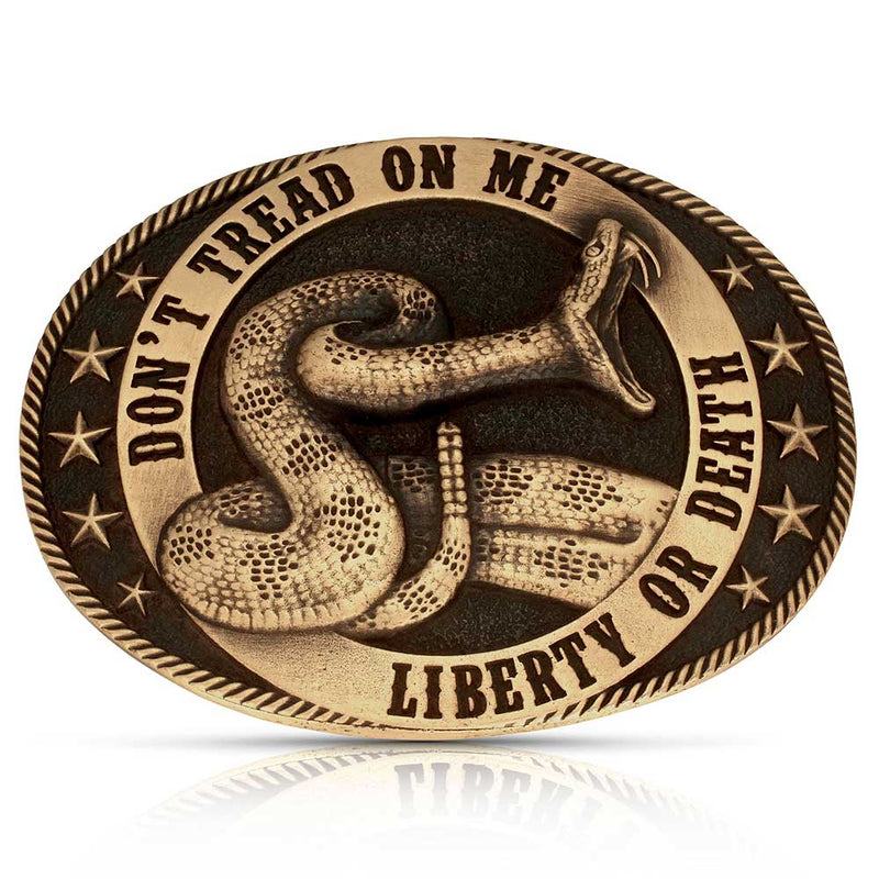 Load image into Gallery viewer, A1064C - Montana Silversmiths Liberty or Death Heritage Buckle
