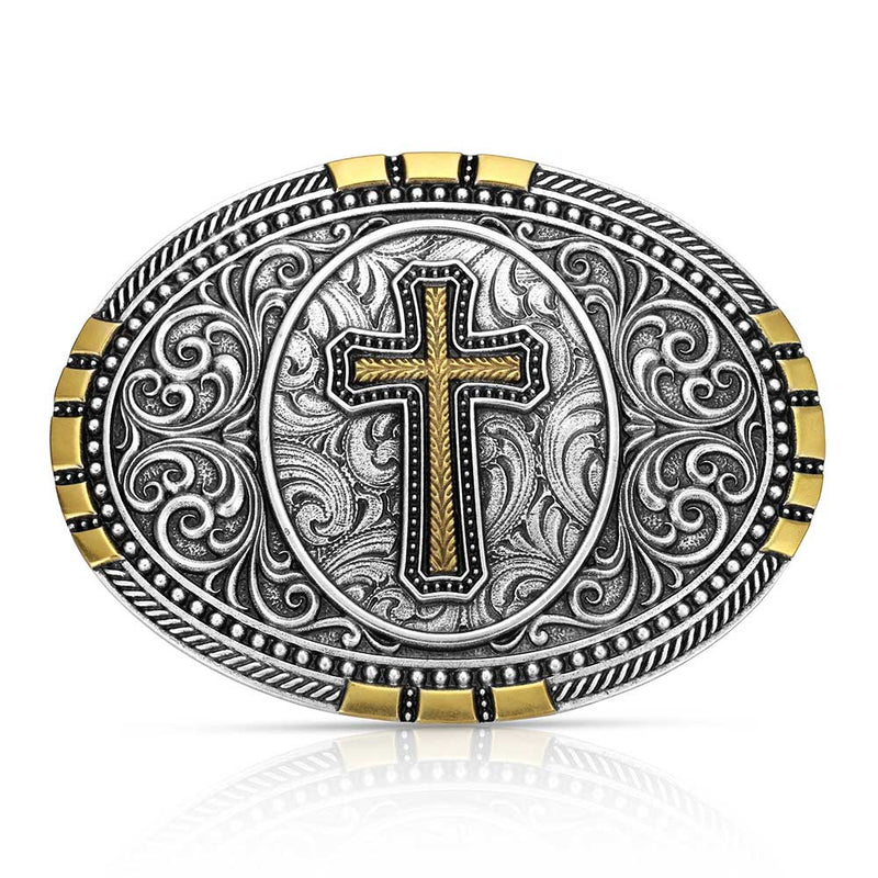 Load image into Gallery viewer, A1073P - Montana Silversmiths Established Faith Buckle
