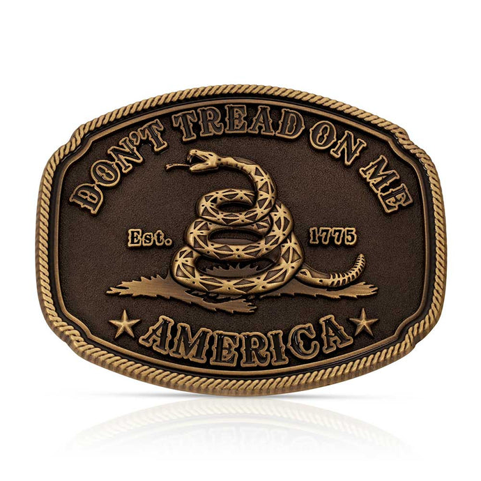 A515C - Montana Silversmiths American Gadsden Don't Tread on Me Heritage Attitude Buckle