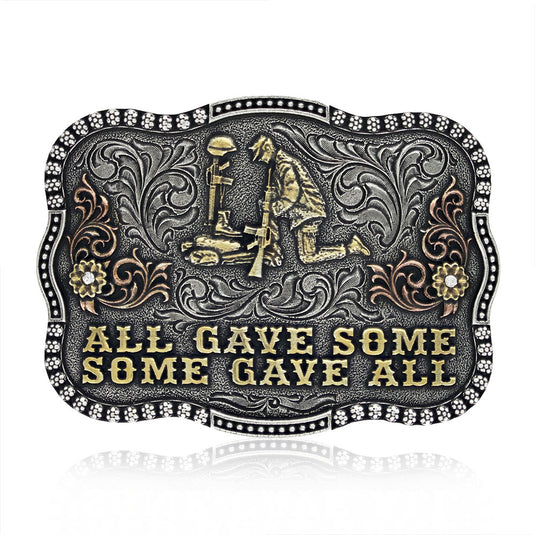 A827 - Montana Silversmiths All Gave Some Remembrance Attitude Buckle