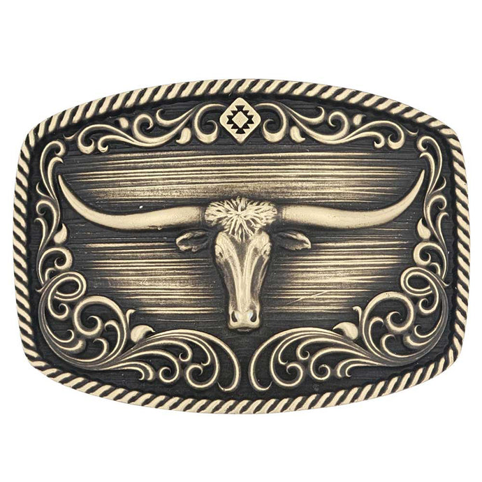 A973C - Montana Silversmiths Longhorn Legend Heritage Attitude Buckle