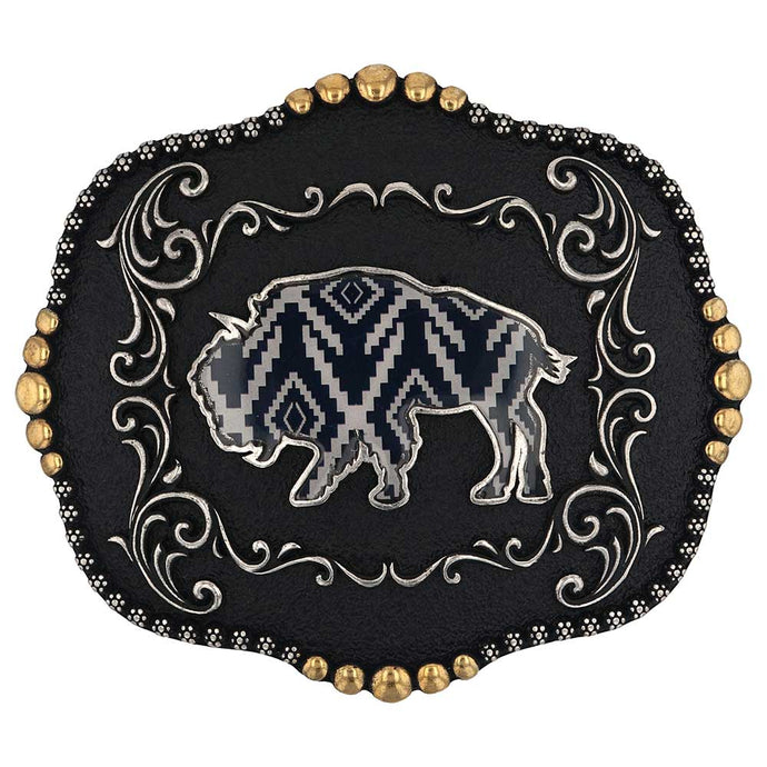 A989S - Montana Silversmiths Midnight Buffalo Attitude Buckle