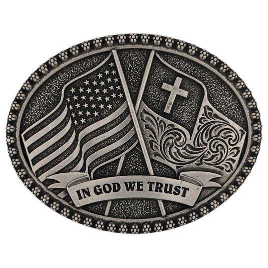 A992S - Montana Silversmiths We Trust Attitude Buckle