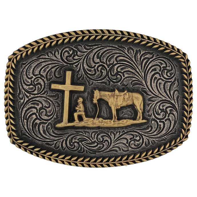 A996P - Montana Silversmiths Faithful Frontier Attitude Buckle