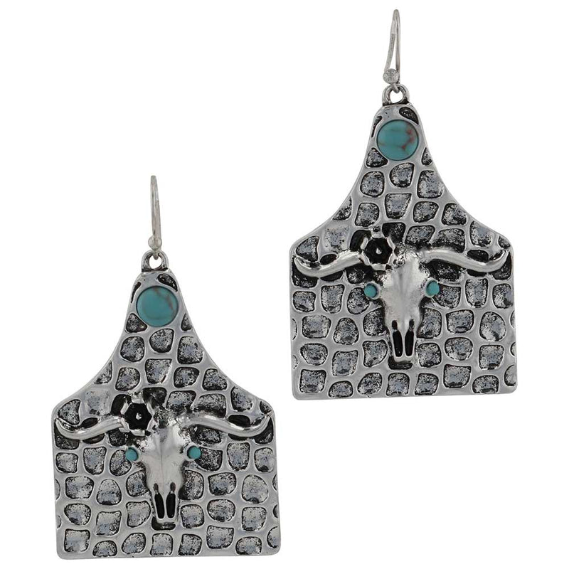 Load image into Gallery viewer, AER6078 - Montana Silversmiths On the Ranch Cow Tag Earrings
