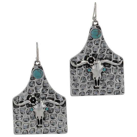 AER6078 - Montana Silversmiths On the Ranch Cow Tag Earrings