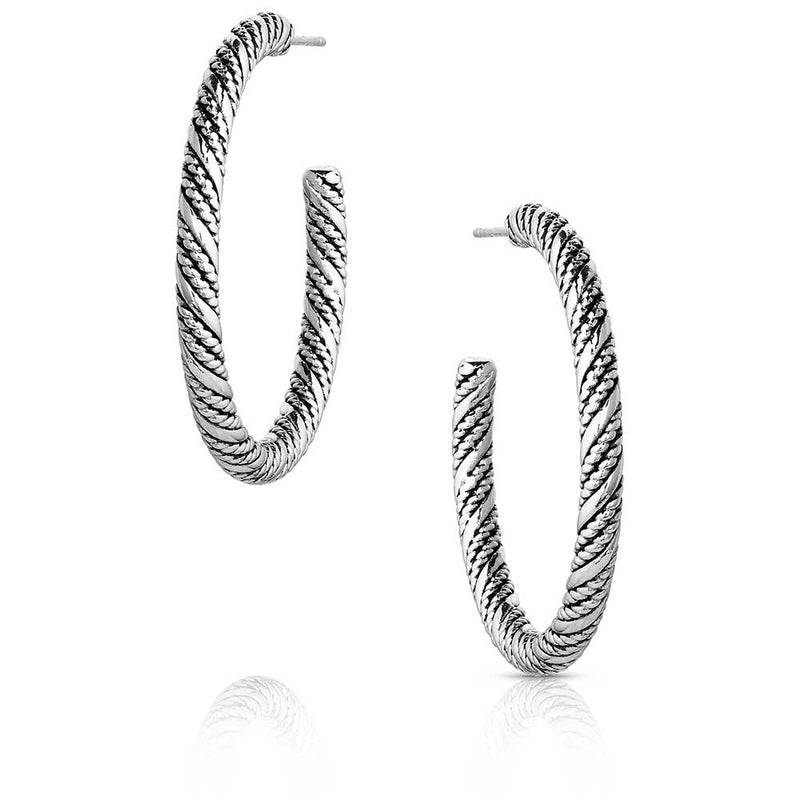 Load image into Gallery viewer, ER6033 - Montana Silversmiths Subtle Style Hoop Earrings
