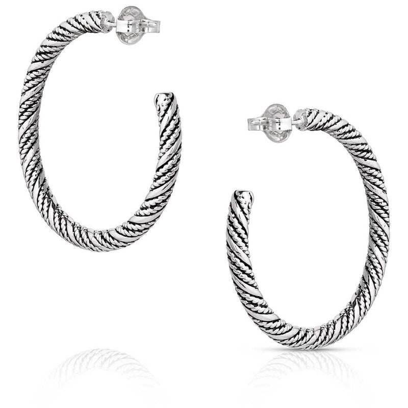 Load image into Gallery viewer, ER6033 - Montana Silversmiths Subtle Style Hoop Earrings
