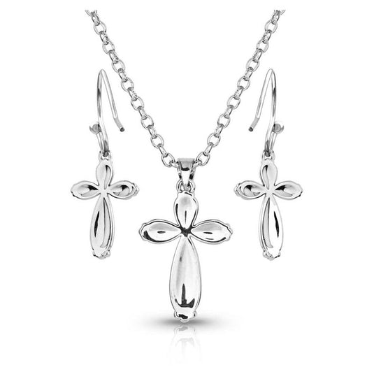 JS5693 - Montana Silversmiths Gleaming Faith Cross Jewelry Set