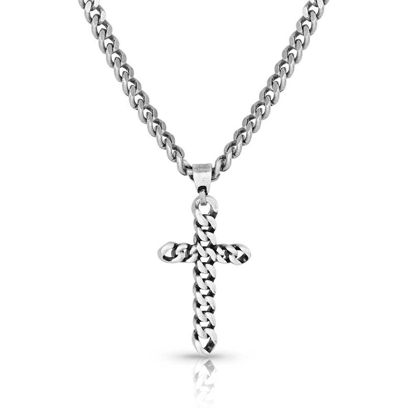 Load image into Gallery viewer, NC5784 - Montana Silversmiths Braided Cross Necklace
