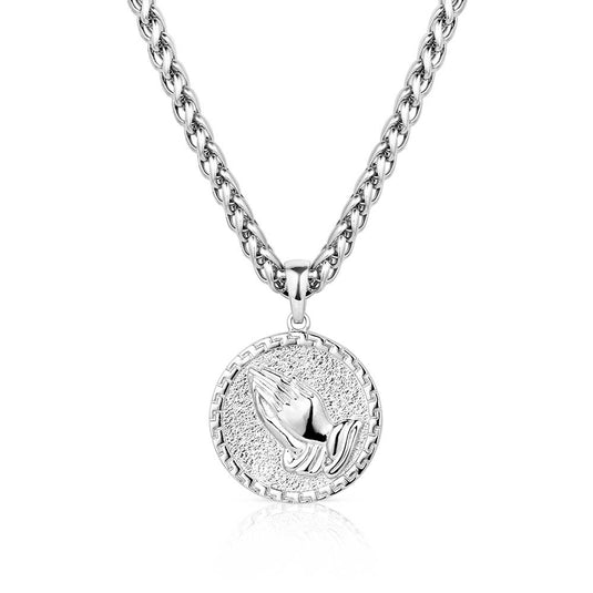 NC5791 - Montana Silversmiths Praying Hands Pendant Necklace